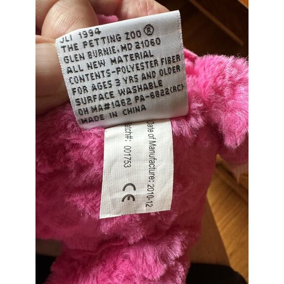 The Petting Zoo Pink Elephant Big Eyes Plush Soft Toy 2010 Stuffed Animal - Picture 3 of 8